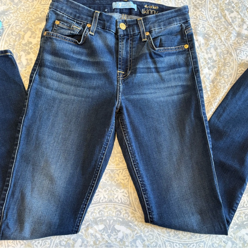 7 For All Mankind Dark Blue Skinny Jeans GUC